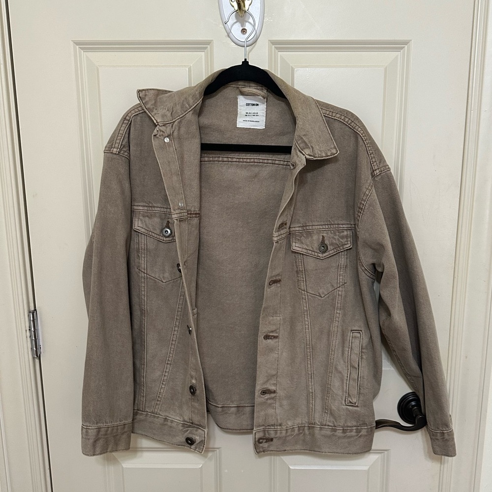 Brown, jean jacket